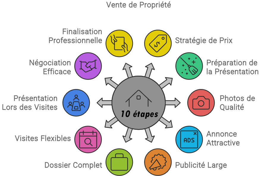 Infographie des étapes clés pour vendre son appartement